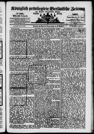 Königlich privilegirte Berlinische Zeitung von Staats- und gelehrten Sachen on Jun 21, 1883