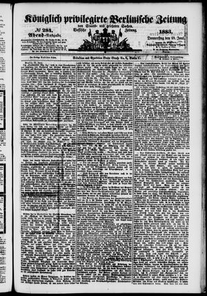 Königlich privilegirte Berlinische Zeitung von Staats- und gelehrten Sachen vom 21.06.1883