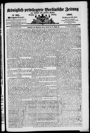 Königlich privilegirte Berlinische Zeitung von Staats- und gelehrten Sachen on Jun 26, 1883