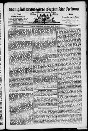 Königlich privilegirte Berlinische Zeitung von Staats- und gelehrten Sachen vom 28.06.1883