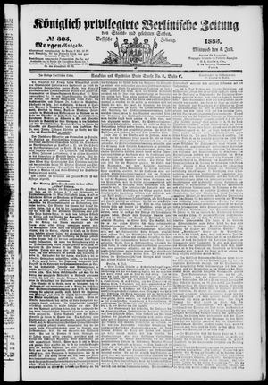 Königlich privilegirte Berlinische Zeitung von Staats- und gelehrten Sachen on Jul 4, 1883