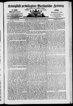 Königlich privilegirte Berlinische Zeitung von Staats- und gelehrten Sachen on Jul 4, 1883