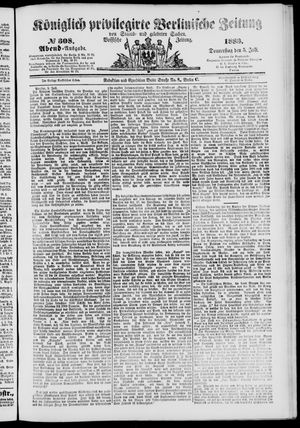 Königlich privilegirte Berlinische Zeitung von Staats- und gelehrten Sachen vom 05.07.1883