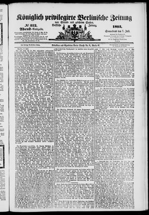 Königlich privilegirte Berlinische Zeitung von Staats- und gelehrten Sachen vom 07.07.1883