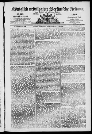 Königlich privilegirte Berlinische Zeitung von Staats- und gelehrten Sachen vom 09.07.1883