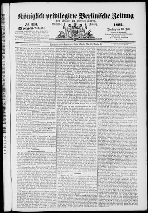 Königlich privilegirte Berlinische Zeitung von Staats- und gelehrten Sachen on Jul 10, 1883