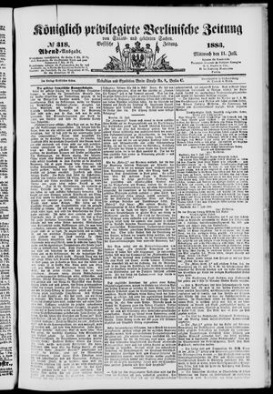 Königlich privilegirte Berlinische Zeitung von Staats- und gelehrten Sachen vom 11.07.1883