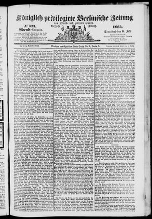 Königlich privilegirte Berlinische Zeitung von Staats- und gelehrten Sachen vom 14.07.1883