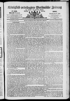 Königlich privilegirte Berlinische Zeitung von Staats- und gelehrten Sachen on Jul 17, 1883