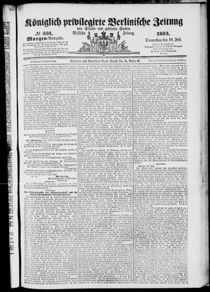 Königlich privilegirte Berlinische Zeitung von Staats- und gelehrten Sachen vom 19.07.1883
