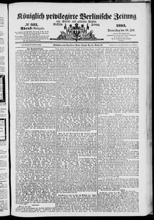 Königlich privilegirte Berlinische Zeitung von Staats- und gelehrten Sachen on Jul 19, 1883