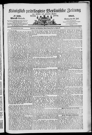 Königlich privilegirte Berlinische Zeitung von Staats- und gelehrten Sachen vom 23.07.1883
