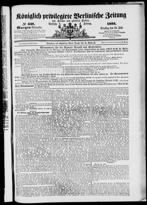 Königlich privilegirte Berlinische Zeitung von Staats- und gelehrten Sachen vom 24.07.1883