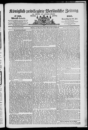 Königlich privilegirte Berlinische Zeitung von Staats- und gelehrten Sachen on Jul 26, 1883