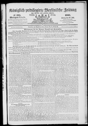 Königlich privilegirte Berlinische Zeitung von Staats- und gelehrten Sachen vom 27.07.1883