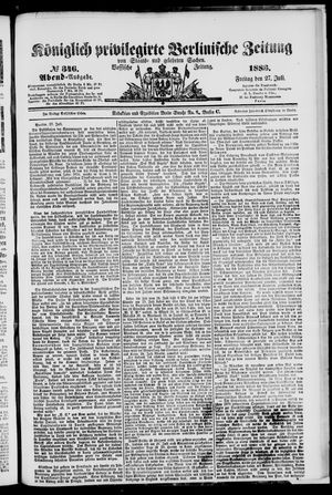 Königlich privilegirte Berlinische Zeitung von Staats- und gelehrten Sachen vom 27.07.1883