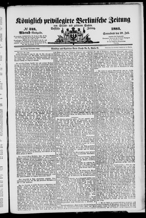 Königlich privilegirte Berlinische Zeitung von Staats- und gelehrten Sachen on Jul 28, 1883