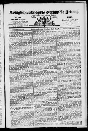 Königlich privilegirte Berlinische Zeitung von Staats- und gelehrten Sachen vom 28.07.1883