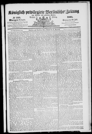 Königlich privilegirte Berlinische Zeitung von Staats- und gelehrten Sachen vom 29.07.1883
