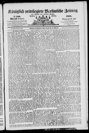 Königlich privilegirte Berlinische Zeitung von Staats- und gelehrten Sachen on Jul 30, 1883