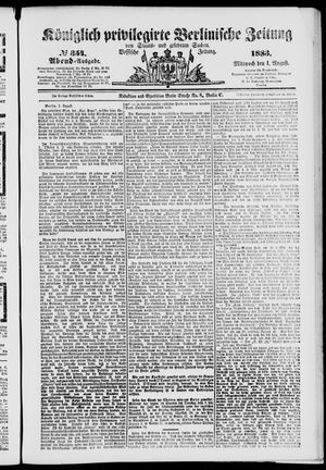 Königlich privilegirte Berlinische Zeitung von Staats- und gelehrten Sachen on Aug 1, 1883