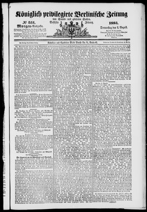 Königlich privilegirte Berlinische Zeitung von Staats- und gelehrten Sachen vom 02.08.1883