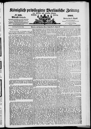Königlich privilegirte Berlinische Zeitung von Staats- und gelehrten Sachen vom 03.08.1883
