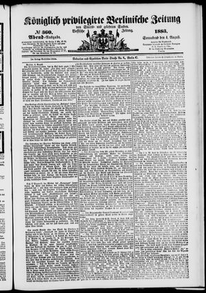 Königlich privilegirte Berlinische Zeitung von Staats- und gelehrten Sachen vom 04.08.1883