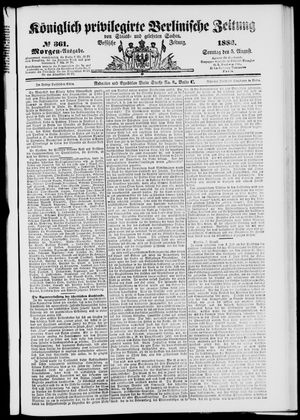 Königlich privilegirte Berlinische Zeitung von Staats- und gelehrten Sachen vom 05.08.1883