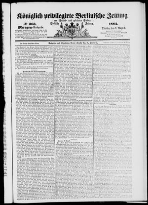 Königlich privilegirte Berlinische Zeitung von Staats- und gelehrten Sachen vom 07.08.1883