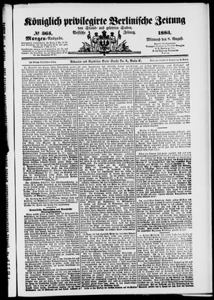 Königlich privilegirte Berlinische Zeitung von Staats- und gelehrten Sachen vom 08.08.1883