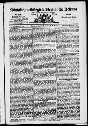 Königlich privilegirte Berlinische Zeitung von Staats- und gelehrten Sachen vom 08.08.1883