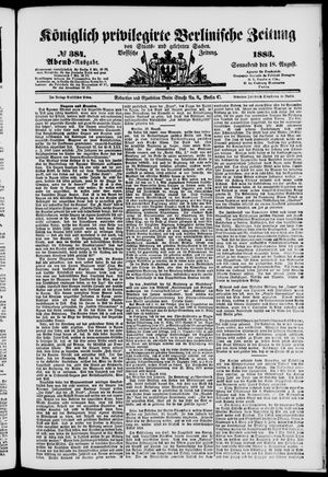 Königlich privilegirte Berlinische Zeitung von Staats- und gelehrten Sachen vom 18.08.1883