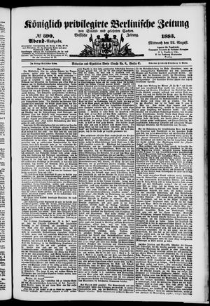 Königlich privilegirte Berlinische Zeitung von Staats- und gelehrten Sachen vom 22.08.1883