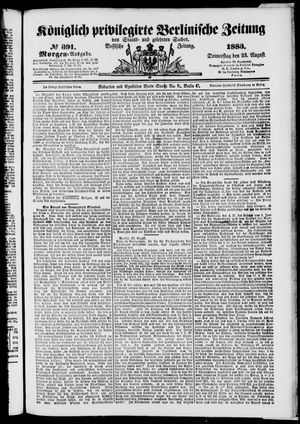 Königlich privilegirte Berlinische Zeitung von Staats- und gelehrten Sachen vom 23.08.1883