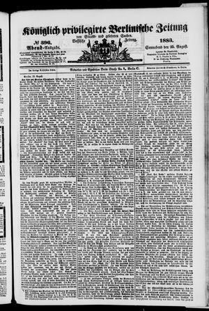 Königlich privilegirte Berlinische Zeitung von Staats- und gelehrten Sachen vom 25.08.1883