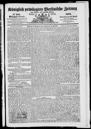 Königlich privilegirte Berlinische Zeitung von Staats- und gelehrten Sachen vom 30.08.1883