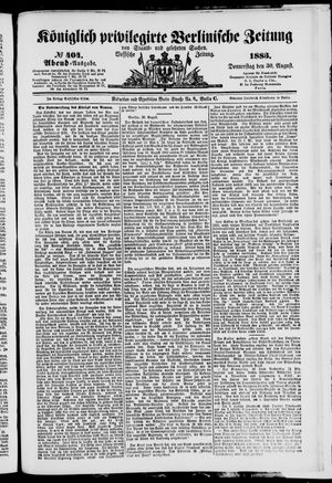 Königlich privilegirte Berlinische Zeitung von Staats- und gelehrten Sachen vom 30.08.1883