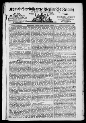 Königlich privilegirte Berlinische Zeitung von Staats- und gelehrten Sachen vom 01.09.1883