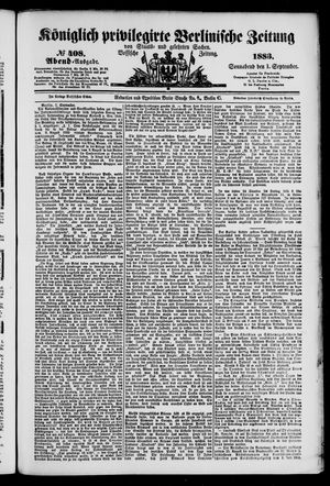 Königlich privilegirte Berlinische Zeitung von Staats- und gelehrten Sachen vom 01.09.1883