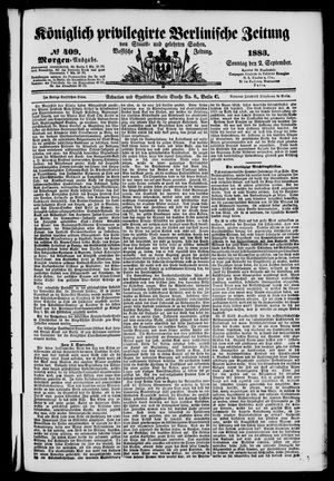 Königlich privilegirte Berlinische Zeitung von Staats- und gelehrten Sachen vom 02.09.1883