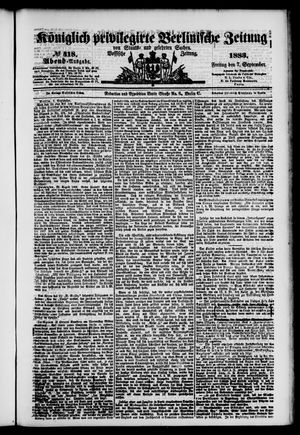 Königlich privilegirte Berlinische Zeitung von Staats- und gelehrten Sachen vom 07.09.1883