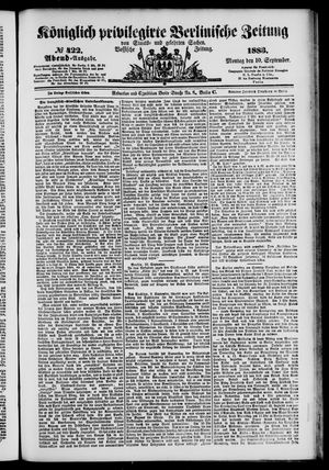 Königlich privilegirte Berlinische Zeitung von Staats- und gelehrten Sachen vom 10.09.1883