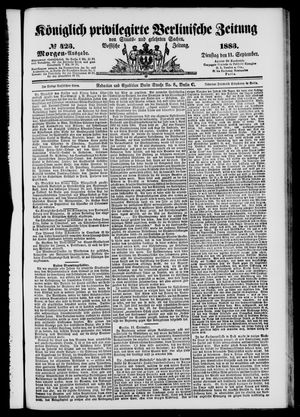 Königlich privilegirte Berlinische Zeitung von Staats- und gelehrten Sachen vom 11.09.1883