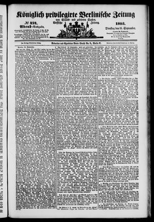 Königlich privilegirte Berlinische Zeitung von Staats- und gelehrten Sachen vom 11.09.1883