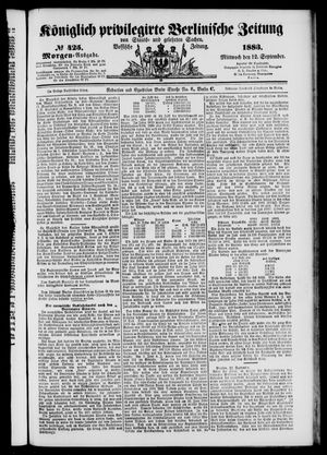 Königlich privilegirte Berlinische Zeitung von Staats- und gelehrten Sachen vom 12.09.1883