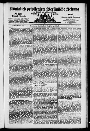Königlich privilegirte Berlinische Zeitung von Staats- und gelehrten Sachen vom 12.09.1883
