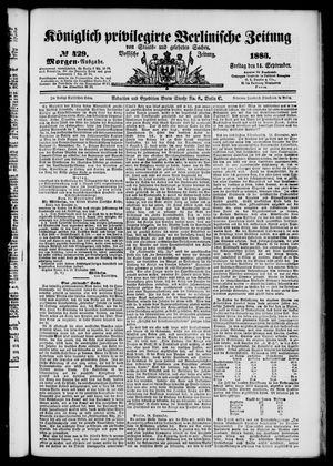 Königlich privilegirte Berlinische Zeitung von Staats- und gelehrten Sachen vom 14.09.1883