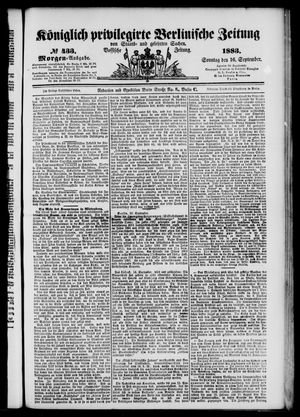 Königlich privilegirte Berlinische Zeitung von Staats- und gelehrten Sachen vom 16.09.1883