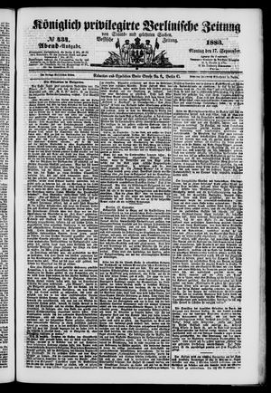 Königlich privilegirte Berlinische Zeitung von Staats- und gelehrten Sachen vom 17.09.1883